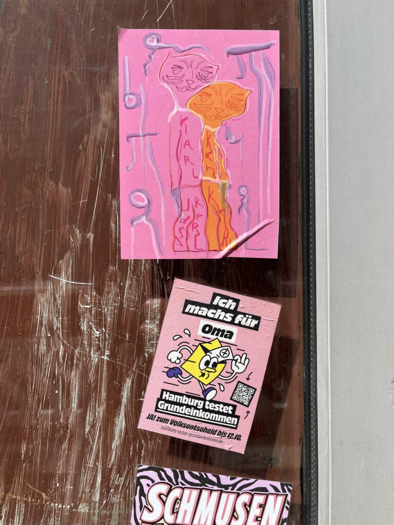 Sticker Pink Grundeinkommen Kunst Altona