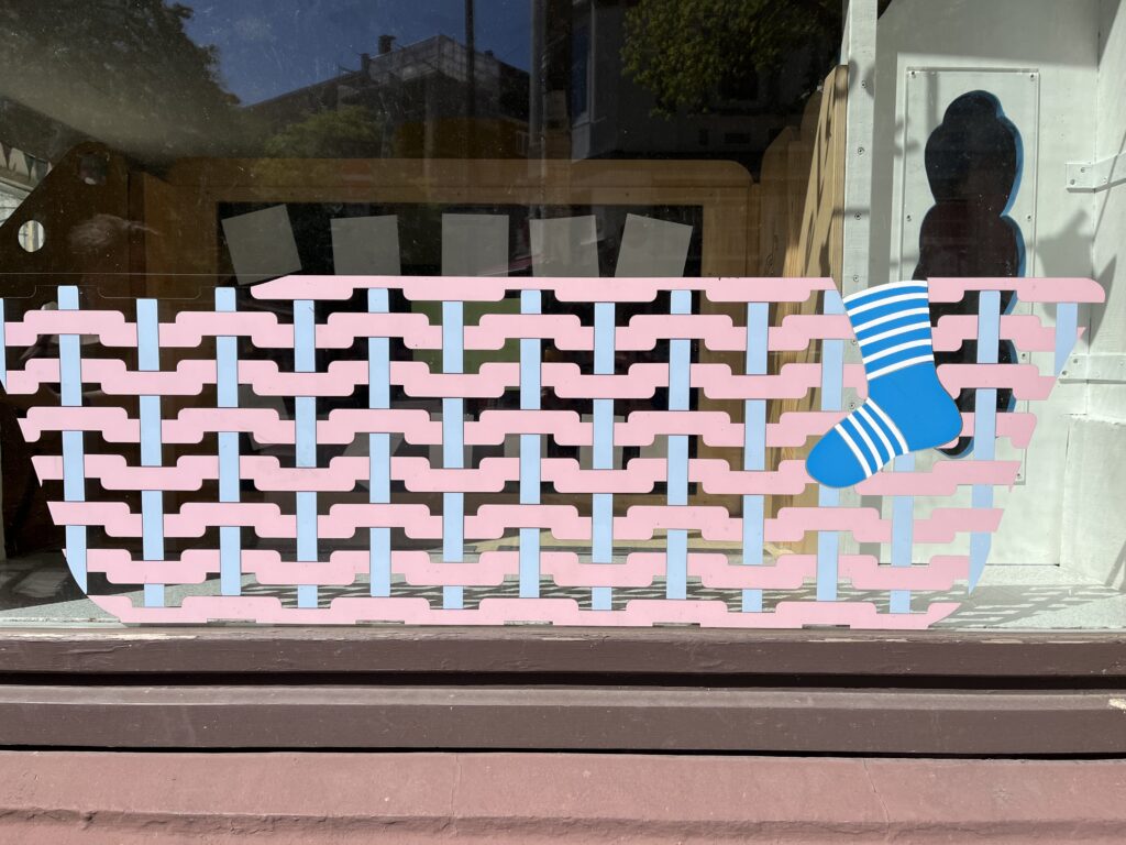 Muster Pink Fensterscheibe Socke